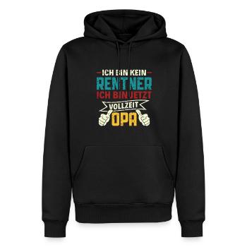 Ich bin kein Rentner - Ich bin Vollzeit Opa Rente - Männer Premium Bio Hoodie - Schwarz - Vorne - Nico (187cm)