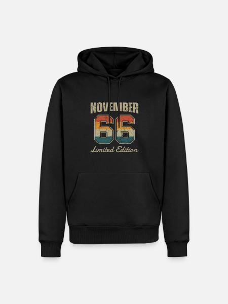 Geburtstag: November 1966 - Limited Edition Retro - Männer Premium Bio Hoodie - Schwarz