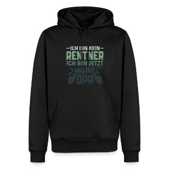Ich bin kein Rentner - Ich bin Vollzeit Opa Rente - Männer Premium Bio Hoodie - Schwarz - Vorne - Nico (187cm)
