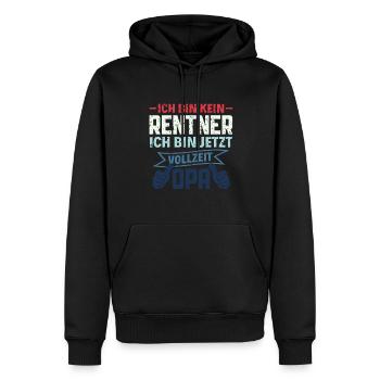 Ich bin kein Rentner - Ich bin Vollzeit Opa Rente - Männer Premium Bio Hoodie - Schwarz - Vorne - Nico (187cm)