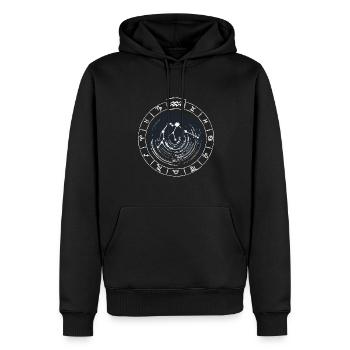 Zodiac sign Aquarius - Zodiac sign - Gebur - Men’s Premium Organic Hoodie - black - Front - Nico (187cm)