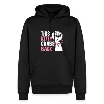 This Kitty Grabs Back - Feminismus Aktivismus - Männer Premium Bio Hoodie - Schwarz - Vorne - Nico (187cm)