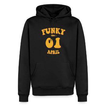 Funky Birthday: April 2001 - Flower Power - Men’s Premium Organic Hoodie - black - Front - Nico (187cm)