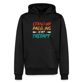 Le Stand Up Paddle est ma thérapie - SUP Stand-Up Paddle - Sweat à capuche Premium bio Homme - noir - Devant - Nico (187cm)