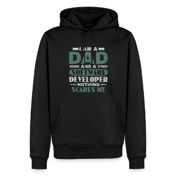 Software Developer Dad - Software Programmer - Men’s Premium Organic Hoodie - black - Front - Nico (187cm)