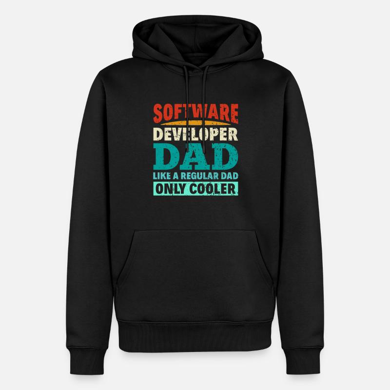 Software Developer Dad - Software Programmierer - Männer Premium Bio Hoodie - Schwarz