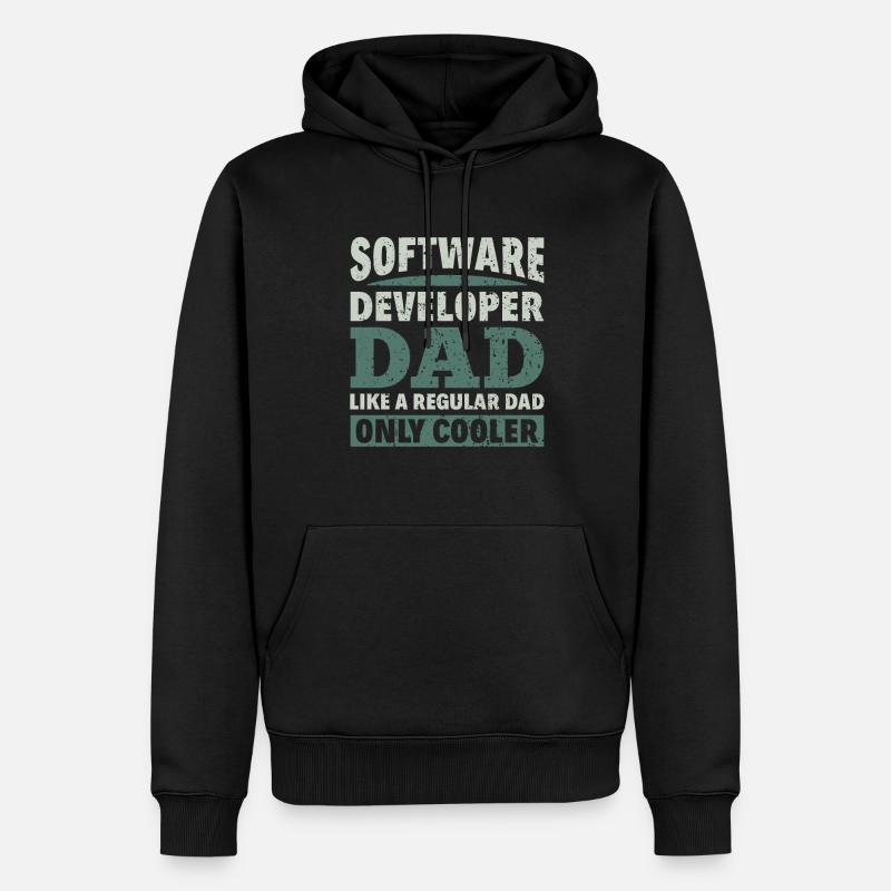 Software Developer Dad - Software Programmierer - Männer Premium Bio Hoodie - Schwarz