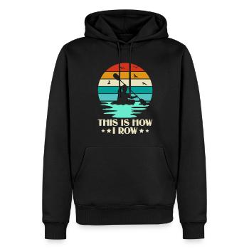 Voici comment je rame - Kayak Paddle Canoeing - Sweat à capuche Premium bio Homme - noir - Devant - Nico (187cm)