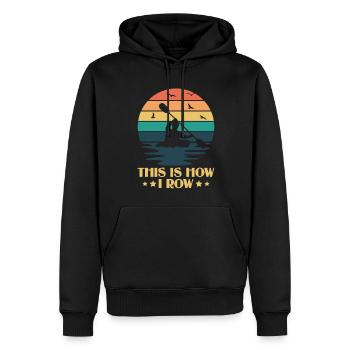 Voici comment je rame - Kayak Paddle Canoeing - Sweat à capuche Premium bio Homme - noir - Devant - Nico (187cm)