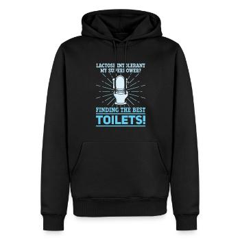 Laktose Intolerant Toiletten - Unverträglichkeit - Männer Premium Bio Hoodie - Schwarz - Vorne - Nico (187cm)