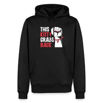 This Kitty Grabs Back - Feminismus Aktivismus - Männer Premium Bio Hoodie - Schwarz - Vorne - Nico (187cm)