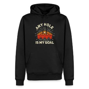 N’importe quel trou est mon objectif - Bierpong Saufen Bier Pong - Sweat à capuche Premium bio Homme - noir - Devant - Nico (187cm)