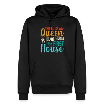 This Black Queen bought her first Home - - Männer Premium Bio Hoodie - Schwarz - Vorne - Nico (187cm)