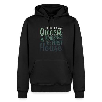 This Black Queen bought her first Home - - Männer Premium Bio Hoodie - Schwarz - Vorne - Nico (187cm)