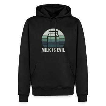 Dairy is Scary - Intolerance Milk Cheese - Men’s Premium Organic Hoodie - black - Front - Nico (187cm)