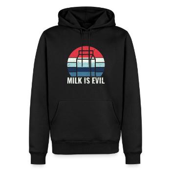 Dairy is Scary - Intolerance Milk Cheese - Men’s Premium Organic Hoodie - black - Front - Nico (187cm)