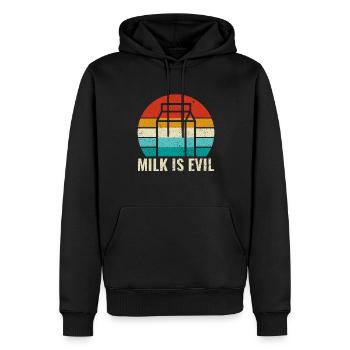 Dairy is Scary - Intolerance Milk Cheese - Men’s Premium Organic Hoodie - black - Front - Nico (187cm)