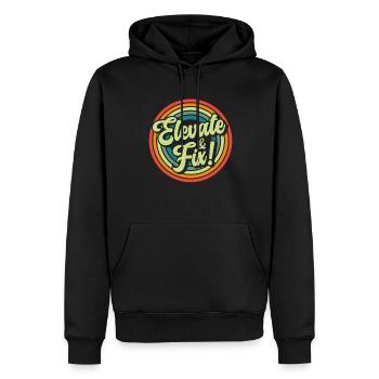 Elevator Mechanic - Aufzug Fahrstuhl Aufzugmonteur - Männer Premium Bio Hoodie - Schwarz - Vorne - Nico (187cm)