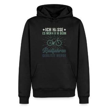 Ich hasse es beim Radfahren geblitzt zu werden - - Männer Premium Bio Hoodie - Schwarz - Vorne - Nico (187cm)
