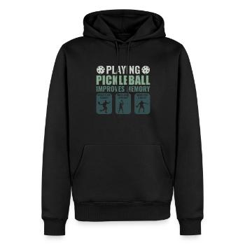 Pickleball Play Improves Memory Dink Player - Men’s Premium Organic Hoodie - black - Front - Nico (187cm)