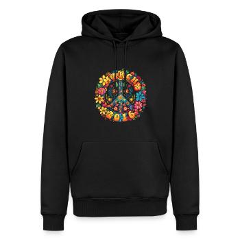 Flower Power Hippie Birthday - March 2016 - Men’s Premium Organic Hoodie - black - Front - Nico (187cm)