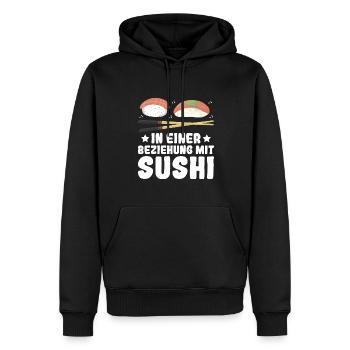 In einer Beziehung mit Sushi - Japan Sushi Fans - Männer Premium Bio Hoodie - Schwarz - Vorne - Nico (187cm)