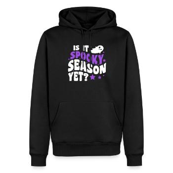 Is It Spooky Season Yet? - Halloween Kürbis - Männer Premium Bio Hoodie - Schwarz - Vorne - Nico (187cm)