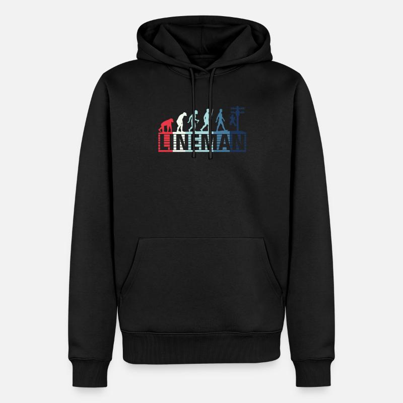 Retro Elektroinstallateur Evolution - - Männer Premium Bio Hoodie - Schwarz