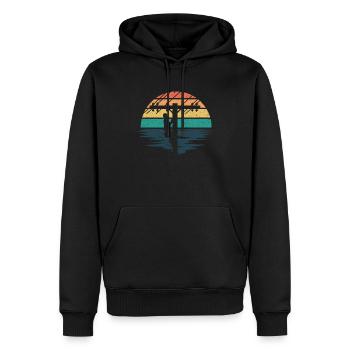 Retro Elektroinstallateur - Leitungsmonteur - Männer Premium Bio Hoodie - Schwarz - Vorne - Nico (187cm)