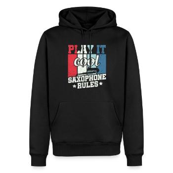 Play it Cool Règles du saxophone - Musiciens de jazz - Sweat à capuche Premium bio Homme - noir - Devant - Nico (187cm)
