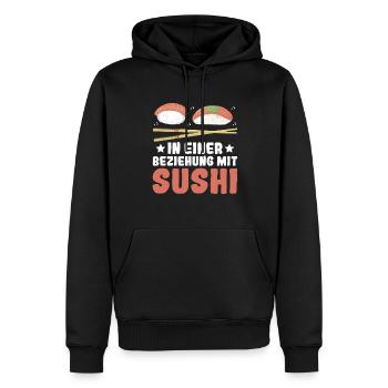 In einer Beziehung mit Sushi - Japan Sushi Fans - Männer Premium Bio Hoodie - Schwarz - Vorne - Nico (187cm)