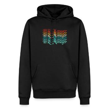 Half HR Manager Half Coffee - HR Management - Men’s Premium Organic Hoodie - black - Front - Nico (187cm)