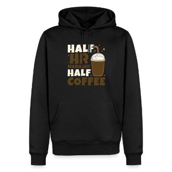 Half HR Manager Half Coffee - HR Management - Men’s Premium Organic Hoodie - black - Front - Nico (187cm)