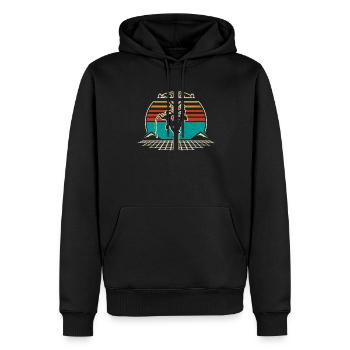 Retro Elektroinstallateur - Leitungsmonteur - Männer Premium Bio Hoodie - Schwarz - Vorne - Nico (187cm)