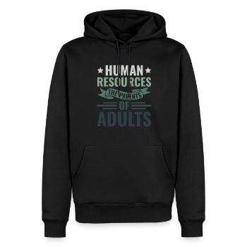 Ressources humaines Les parents d’adultes - RH - Sweat à capuche Premium bio Homme - noir - Devant - Nico (187cm)