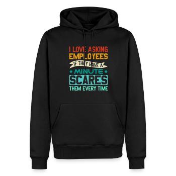 Demander aux employés s’ils ont une minute - RH - Sweat à capuche Premium bio Homme - noir - Devant - Nico (187cm)