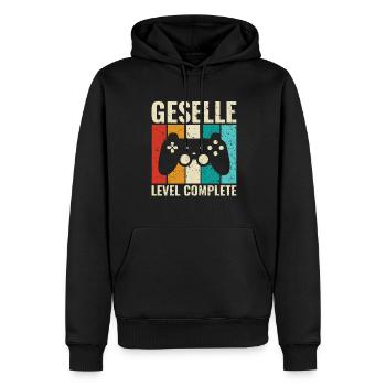 Geselle Level Complete - Abschluss Prüfung - Männer Premium Bio Hoodie - Schwarz - Vorne - Nico (187cm)