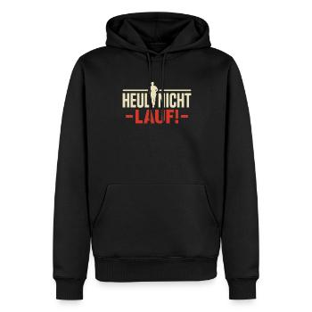 Heul nicht, Lauf! - Marathonläufer Jogger Lustiges - Männer Premium Bio Hoodie - Schwarz - Vorne - Nico (187cm)