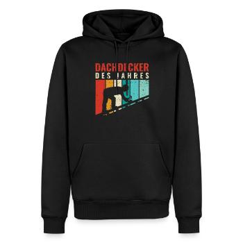 Dachdecker des Jahres - Dachdecker Roofer - Männer Premium Bio Hoodie - Schwarz - Vorne - Nico (187cm)
