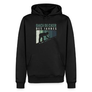 Dachdecker des Jahres - Dachdecker Roofer - Männer Premium Bio Hoodie - Schwarz - Vorne - Nico (187cm)