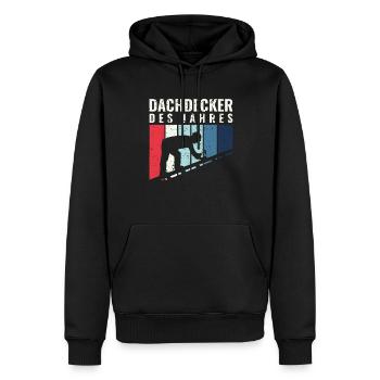 Dachdecker des Jahres - Dachdecker Roofer - Männer Premium Bio Hoodie - Schwarz - Vorne - Nico (187cm)