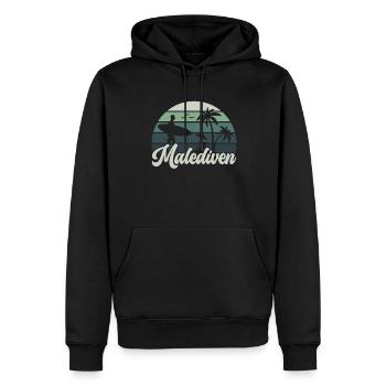 etro Maldives Maldives Palmiers Vacances Mer d’été - Sweat à capuche Premium bio Homme - noir - Devant - Nico (187cm)