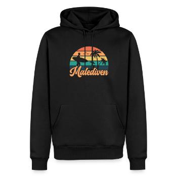 etro Maldives Maldives Palmiers Vacances Mer d’été - Sweat à capuche Premium bio Homme - noir - Devant - Nico (187cm)