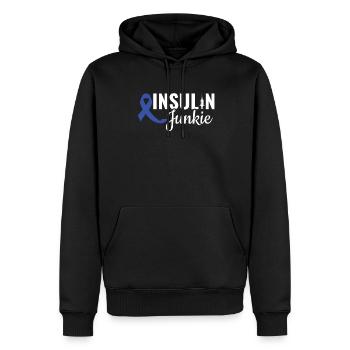 Insulin Junkie - Diabète diabétique - Sweat à capuche Premium bio Homme - noir - Devant - Nico (187cm)