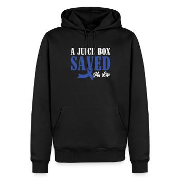 A Juice Box Saved My Life - Diabetes Diabetics - Men’s Premium Organic Hoodie - black - Front - Nico (187cm)