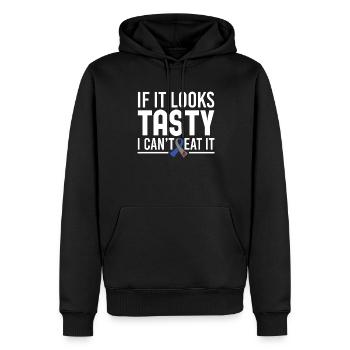 Si ça a l’air savoureux, je ne peux pas le manger - type diabétique - Sweat à capuche Premium bio Homme - noir - Devant - Nico (187cm)