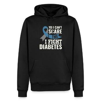 Je lutte contre le diabète - Diabète de type 1 diabétique - Sweat à capuche Premium bio Homme - noir - Devant - Nico (187cm)