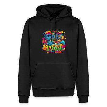 Funky Geburtstag: Juli 1960 - Psychadelic - Männer Premium Bio Hoodie - Schwarz - Vorne - Nico (187cm)
