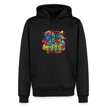 Funky Geburtstag: Juli 1970 - Psychadelic - Männer Premium Bio Hoodie - Schwarz - Vorne - Nico (187cm)