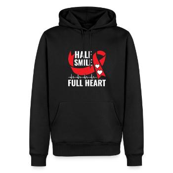 Half Smile Full Heart - Schlaganfall Überlebender - Männer Premium Bio Hoodie - Schwarz - Vorne - Nico (187cm)